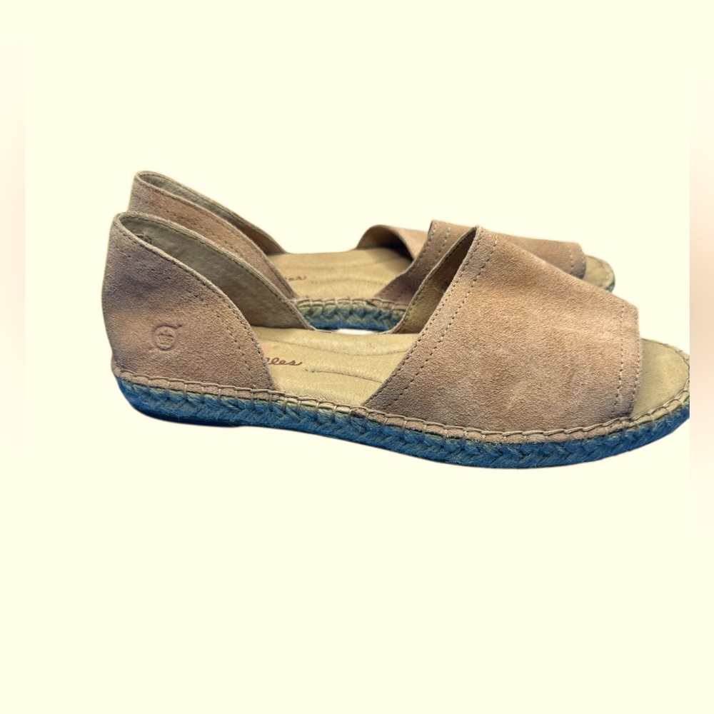 Born Women's Light Salmon Suede Espadrille Sandals with Jute Trim